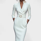 Inês - Vestido elegante cintado