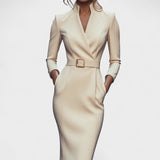 Inês - Vestido elegante cintado