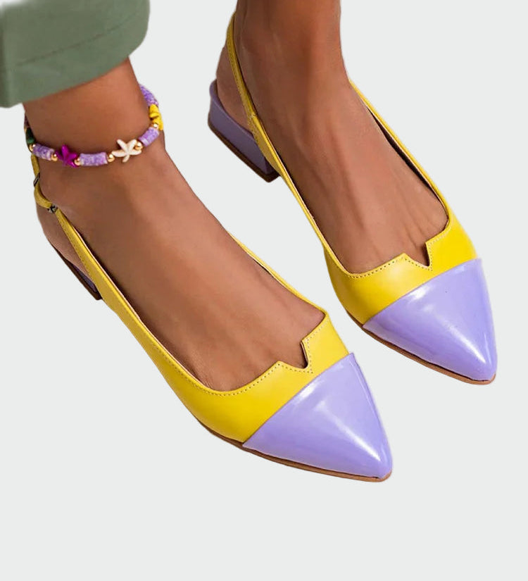 Terava nina ja kahevärviliste detailidega baleriinid