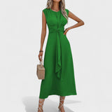 Emilia - Vestido maxi elegante sem mangas com decote redondo