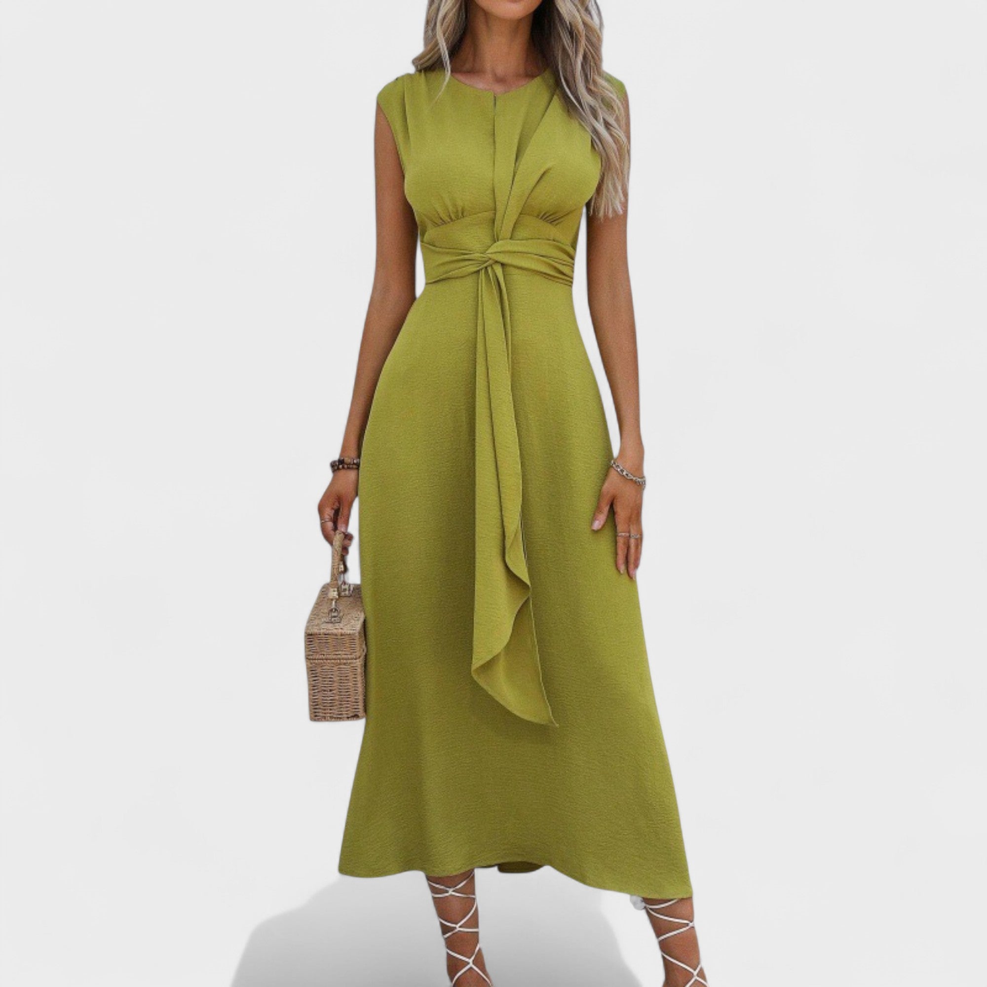 Emilia - Vestido maxi elegante sem mangas com decote redondo