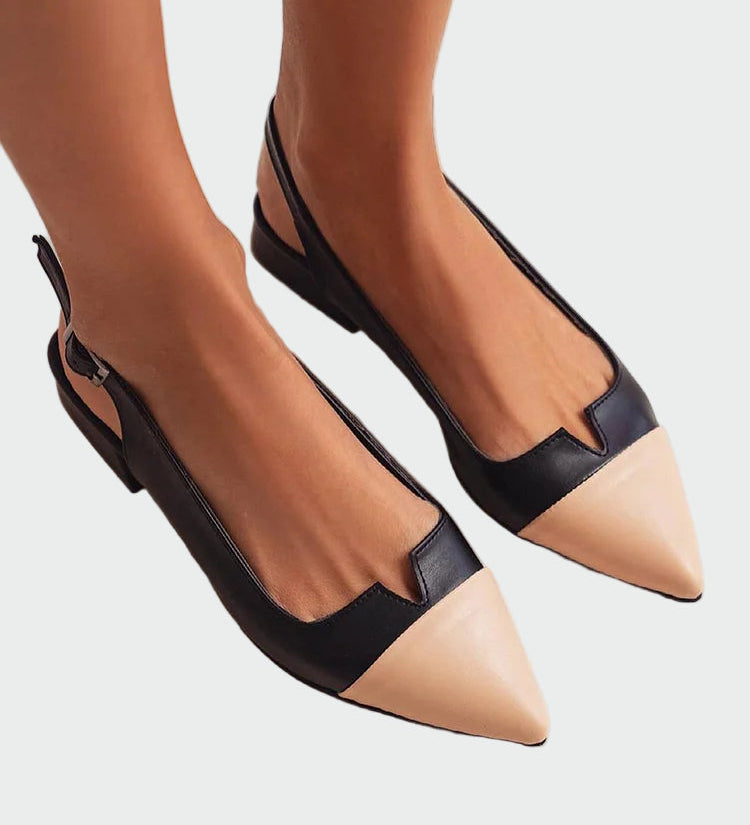 Terava nina ja kahevärviliste detailidega baleriinid