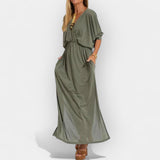 Vestido comprido em estilo retro