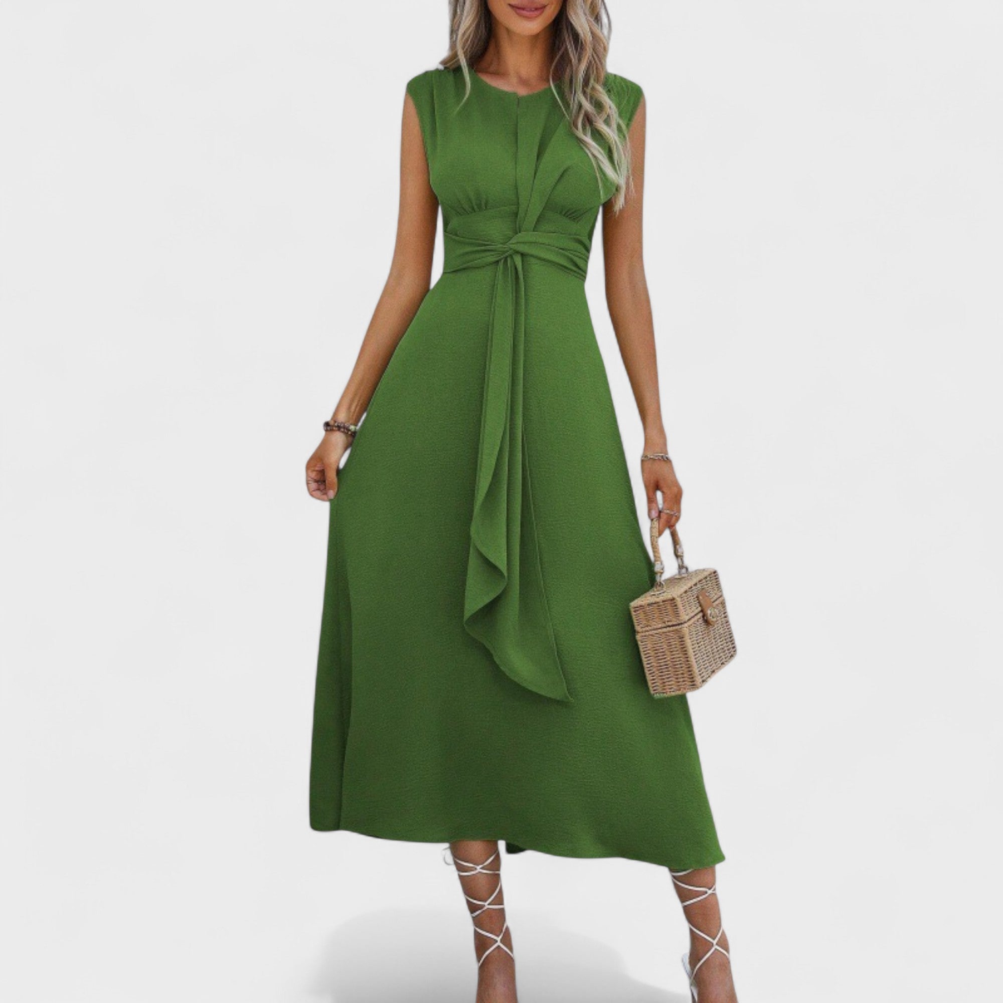 Emilia - Vestido maxi elegante sem mangas com decote redondo