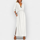 Vestido comprido em estilo retro