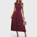 Emilia - Vestido maxi elegante sem mangas com decote redondo