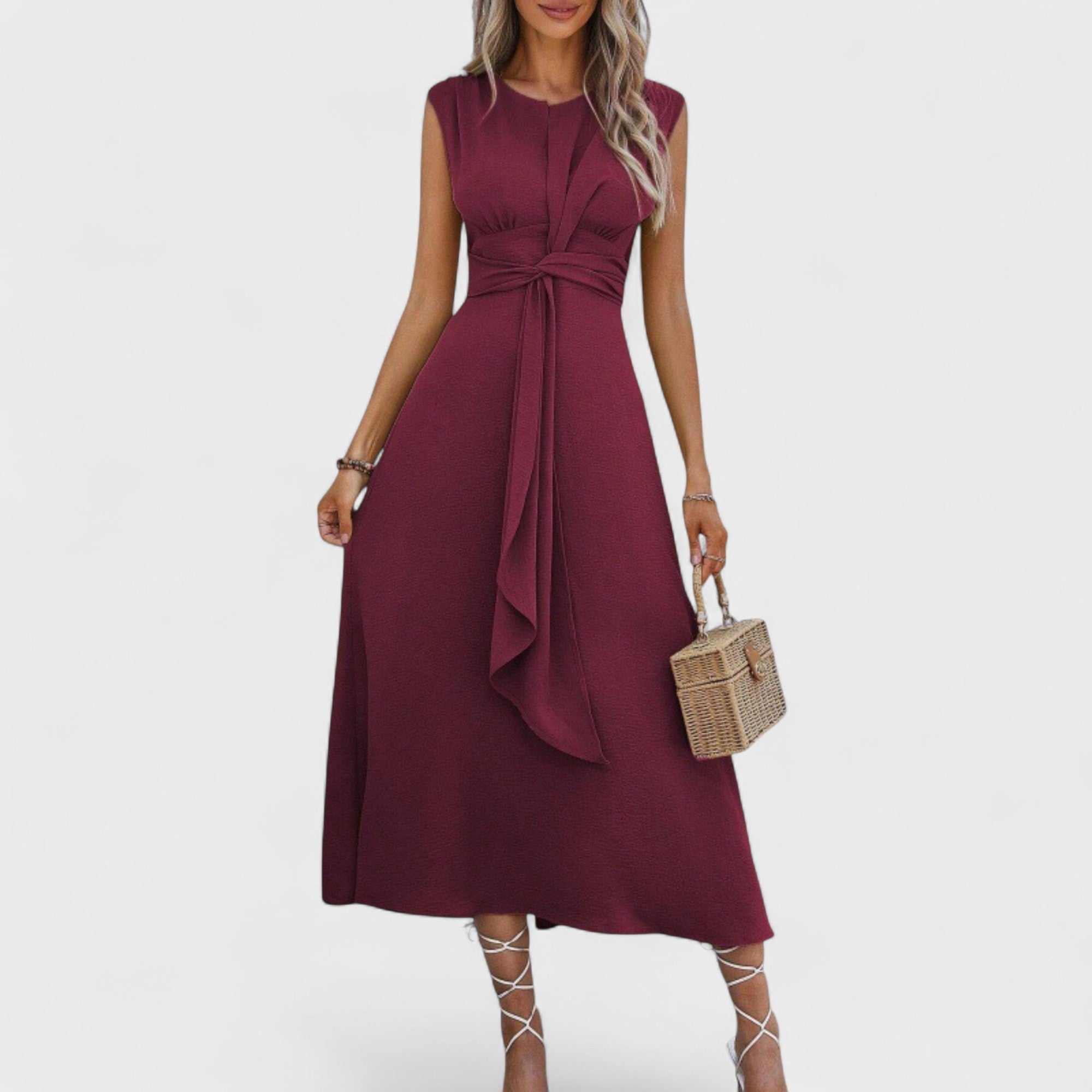 Emilia - Vestido maxi elegante sem mangas com decote redondo