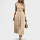 Emilia - Vestido maxi elegante sem mangas com decote redondo