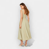 Vestido midi com corte em A