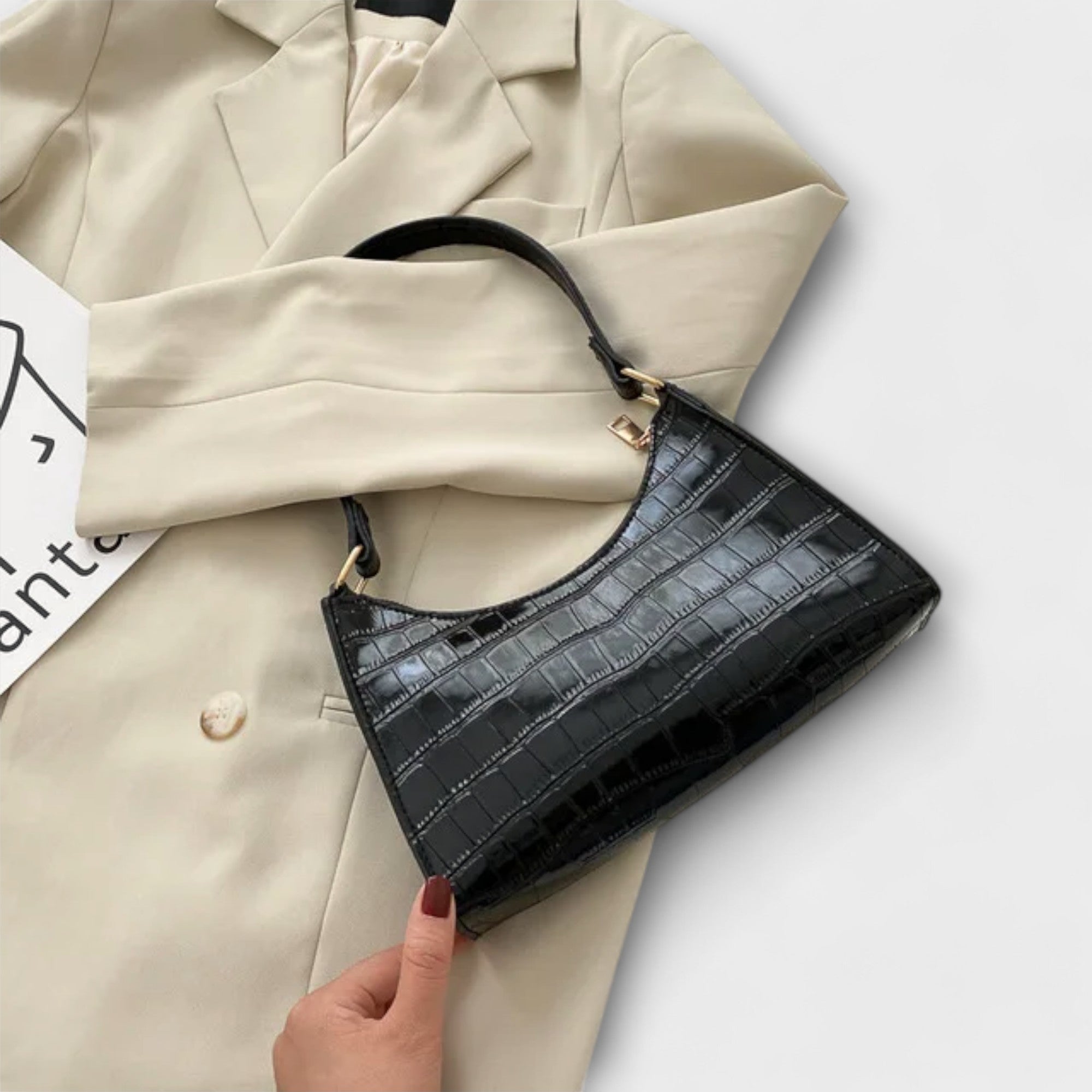 Bernarda - Elegantne Nahast Kott Sädelusega