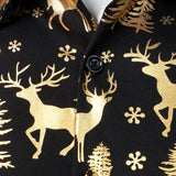 Meeste Kuld Jõulud Põder Festiivne Prindiga Pikad Varrukad Särk