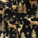 Meeste Kuld Jõulud Põder Festiivne Prindiga Pikad Varrukad Särk