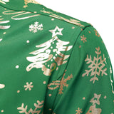 Meeste Kuld Jõulupüha Regulaarne Istuv Roheline Pikkade Varrukatega Särk