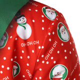 Meeste Jõulud Lumememm Jõuluvana Prindiga Lõbus Riietus Jõuluteemaline Puhkus Pikkade Varrukatega Särk