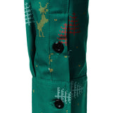 Meeste Jõulupuu Põder Prindiga Hingav Roheline Pikakä sleeves Särk