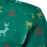 Meeste Jõulupuu Põder Prindiga Hingav Roheline Pikakä sleeves Särk