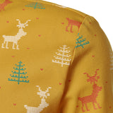 Meeste Jõulupuu Põder Prindiga Hingav Kollane Pikad Varrukad Särk