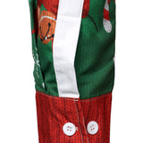 Meeste naljakas jõuluteemaline puhkusepidu pikkade varrukatega särk