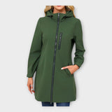 Pikk veekindel jope kapuutsiga