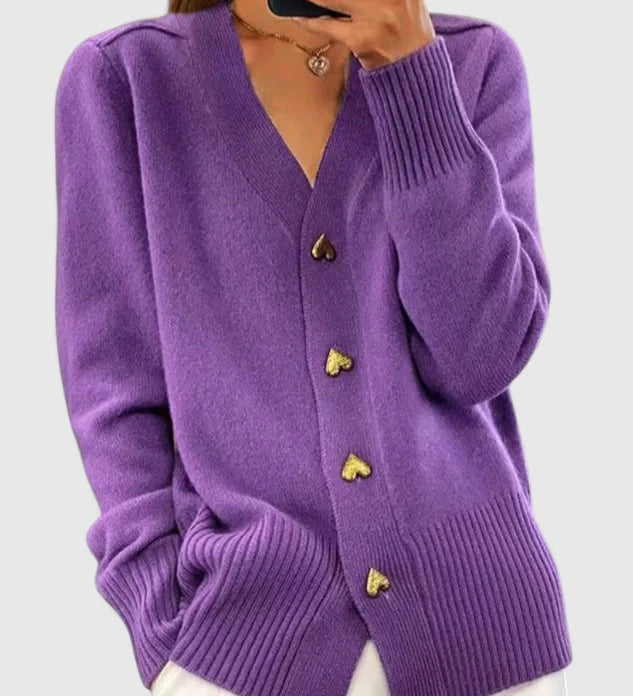 Elegantne kootud kardigan nööpidega