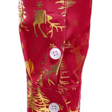 Meeste Kuldne Jõuluvana Põhjapõdra Festiivne Prindi Punane Pikakäised Särk