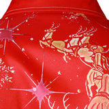 Meeste jõuluteemaline punane lõbus riietus puhkusel nööpidega pikkade varrukatega särk