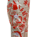 Meeste jõulupusa beežiga, naljaka vintage disainiga ja pikkade varrukatega