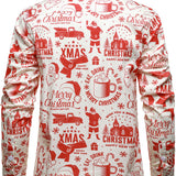 Meeste jõulupusa beežiga, naljaka vintage disainiga ja pikkade varrukatega