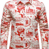 Meeste jõulupusa beežiga, naljaka vintage disainiga ja pikkade varrukatega