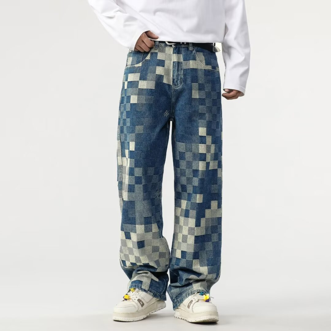Meeste Pixel Efektiga Denim Jean