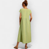 Kerge puuvillane kleit taskutega