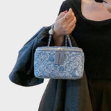 Ksenija - Denim Lillemustriga Käekott