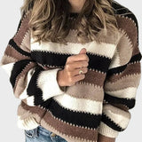 Kootud kõrge kaelusega särk triibulise mustriga