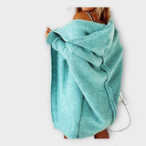 Kootud kapuutsiga kardigan