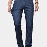 Meeste Klassikalise Lõike Elastne Denim Püksid