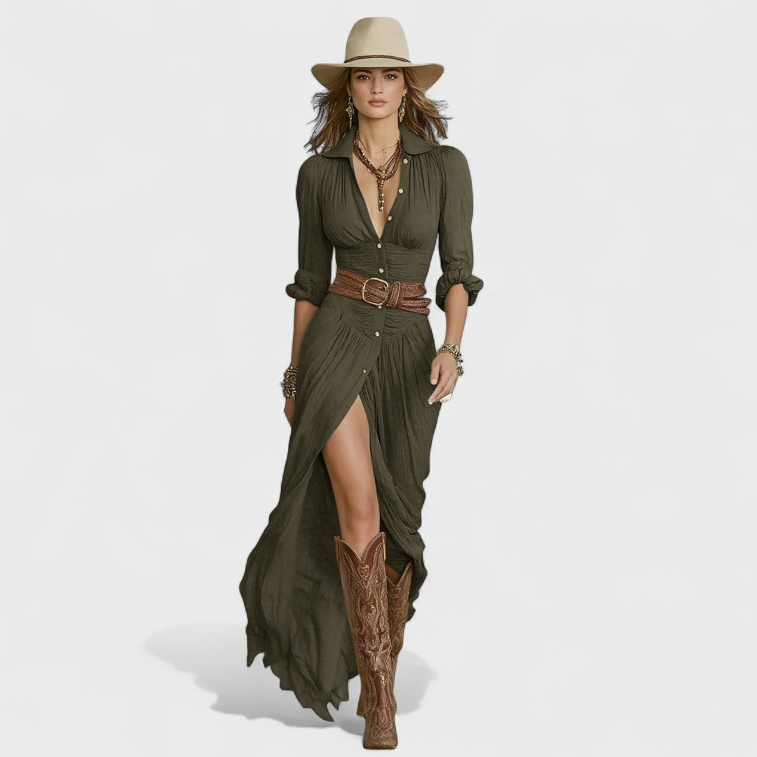 Julia - Vestido maxi comprido