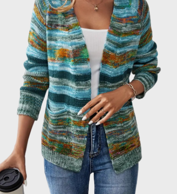 Mitmevärviline kootud vest