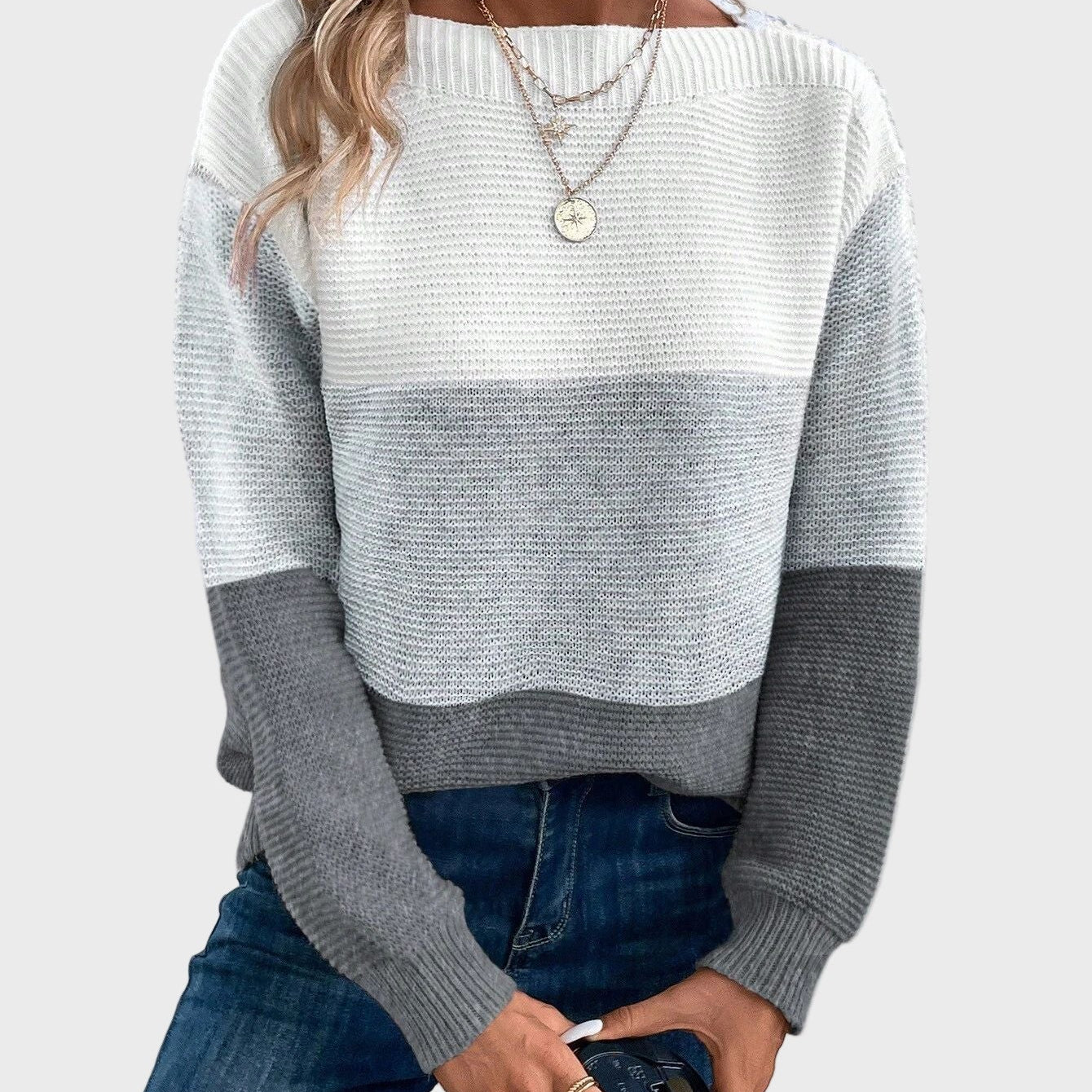 Elegantne kootud kõrge kaelusega kampsun