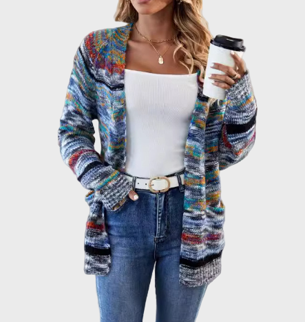 Mitmevärviline kootud vest