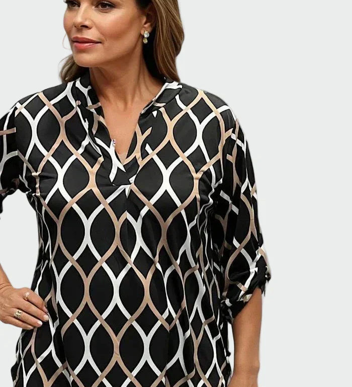 Vabaaja pluus pikkade varrukatega ja elegantse disainiga