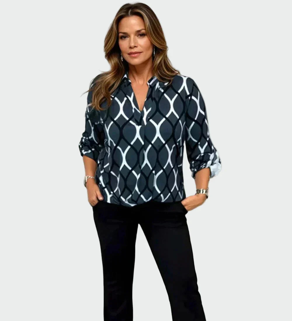 Vabaaja pluus pikkade varrukatega ja elegantse disainiga