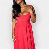 Vestido midi com corte em A