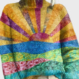 Kootud kõrge kaelusega särk peene disainiga